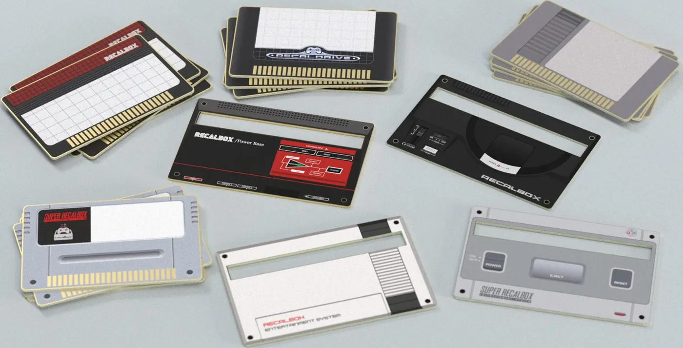 RecalCards in several colours, spread on a table