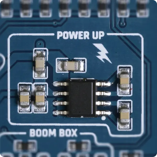 The Power up on the board