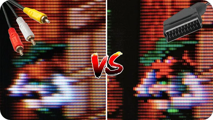 The same picture through a composite cable and through an RGB SCART cable