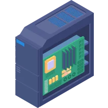 A desktop PC tower