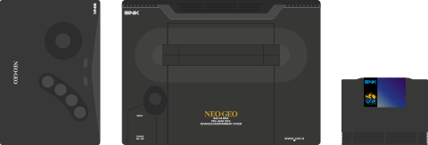 A Neo-Geo AES with its arcade stick
