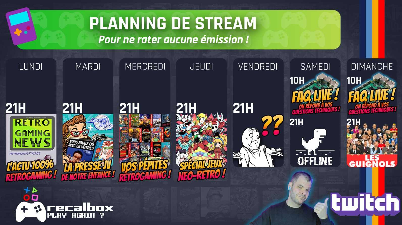 This week's Recalbox stream schedule